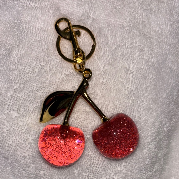 Accessories - Large Pink and Gold Cherry Bag Charm